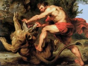 Samson et le lion, Rubens